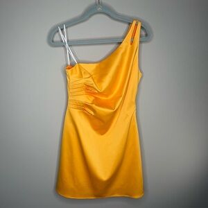 Vibrant Yellow One-Shoulder Dress